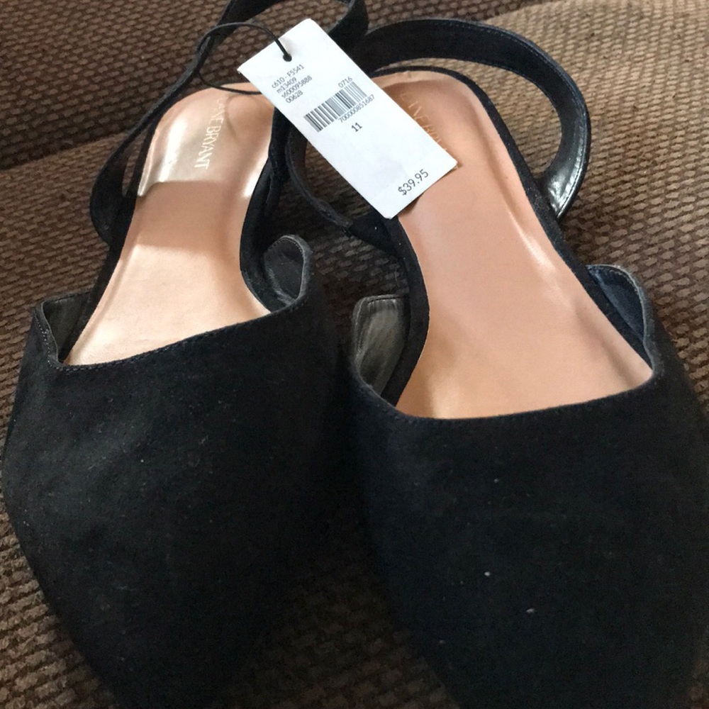 Black suede (mini wedge) flats size11 Lane Bryant